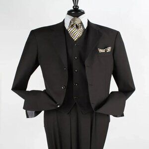 Pleated Suit - Mens Suits With Pleated Pant - Regular Fit Suit - Single Pleated